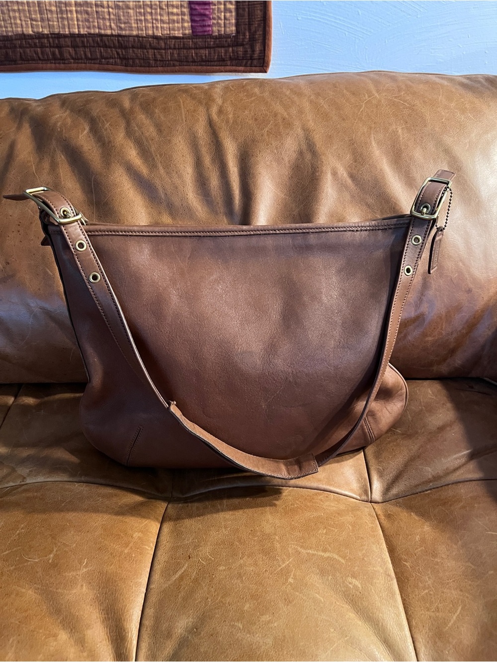 Coach 9213 Legacy East Medium Hobo in Saddle Made in the United States